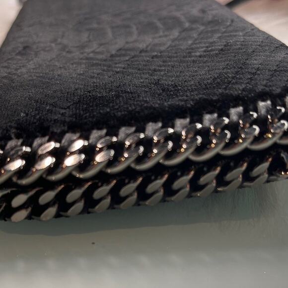 Stella McCartney fallabella black velvet python wallet - Picture 7 of 16